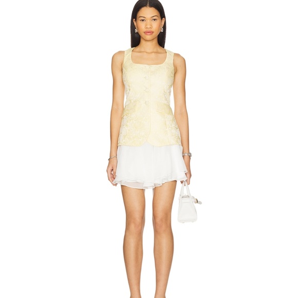 Amanda Uprichard Dresses & Skirts - Amanda Upricahrd Yellow Floral Jacquard Dress